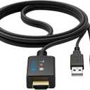 ESynic 192KHZ eARC to Optical Converter-Integrated Cable Designed-5 ft Long-USB Powerd eARC/ARC Audio Extractor-Plug& Play-Dolby5.1 & DTS 5.1 Formats-Only from HDTV to Optical Soundbar-No CEC