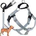 2 Hounds Design Freedom No Pull Dog Harness, Adjustable Harness and Leash Set, Easy Walking & Comfortable Control, Fits  Dogs, Solid Colors, Made in USA, 1" MD, Silver 1" MD (Chest 24" - 28")