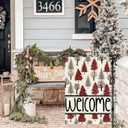 Christmas Tree Garden Flag 12x18 Inch Double Sided Outside, Welcome Winter Xmas Holiday Outdoor Seasonal Yard Decoration