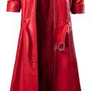 CosFantasy Game Cosplay Long Jacket Coat Costume Mens Pu Leather Coat Red Jackets for Halloween (Small)