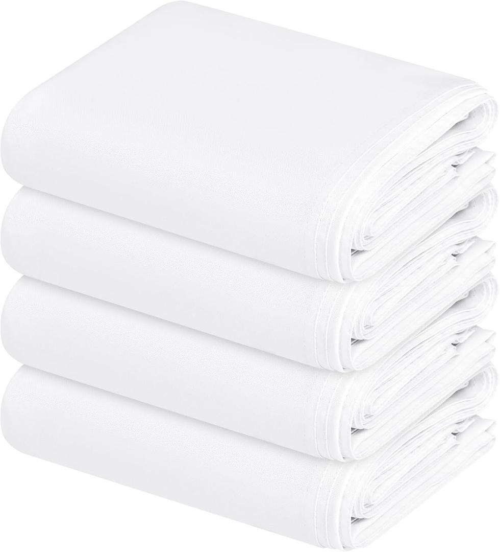Set of 4 White Polyester Drop Cloth, All Purpose Waterproof Reusable Paint Drop Cloth, Drop Cloth Curtains, Paint Couch Cover,Drop Cloth for Painter Furniture & Floor Protection(9x12 FT)