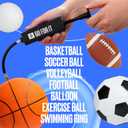3 x SPORTBIT Ballpump for Sports Balls - Basketball Pump for Sport Balls - Football & Soccer, Basketball, Volleyball Pump, Swim Inflatables - Hand Air Pump with 3 Needles, Nozzle, Extension Hose, Pouch (Black)