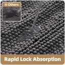 Color&Geometry 32x20 Ultra Soft Chenille Dark Grey Bathroom Rugs, Non-Slip Bath Mat with Elastic Fabric Backing, Super Absorbent and Washable Shower Mats for Inside Shower,Tub,Bathroom, Grey