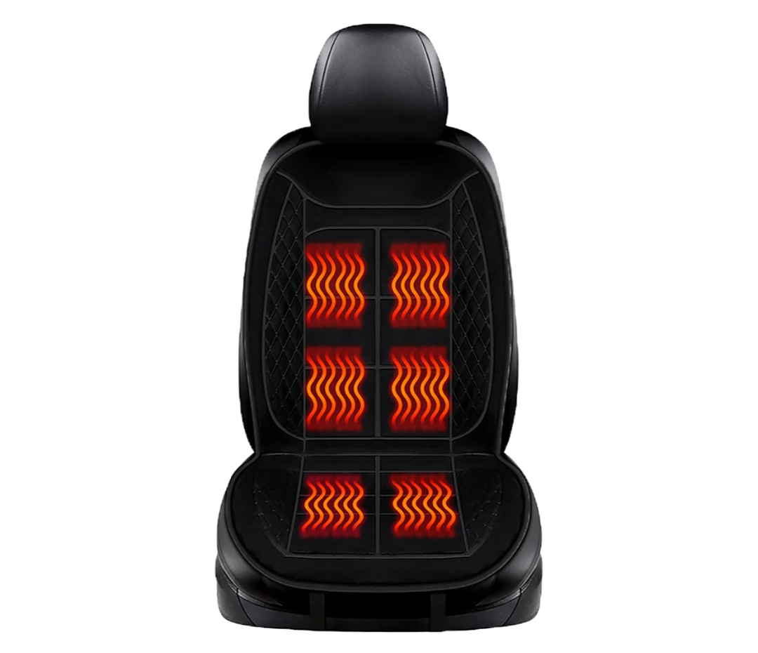 Usoway Heated Seat Covers, 2 Temperatures Settings Heated Seat Cushion Durable Black