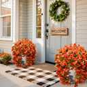 2 x Bougainvillea Artificial Flowers Plants for Outdoors Outside Fall Autumn Decor, 2 pcs Faux Silk Long Trailing Vines UV Resistant Look Real Orange Fake Flowers for Front Door Porch Planter Urn Patio