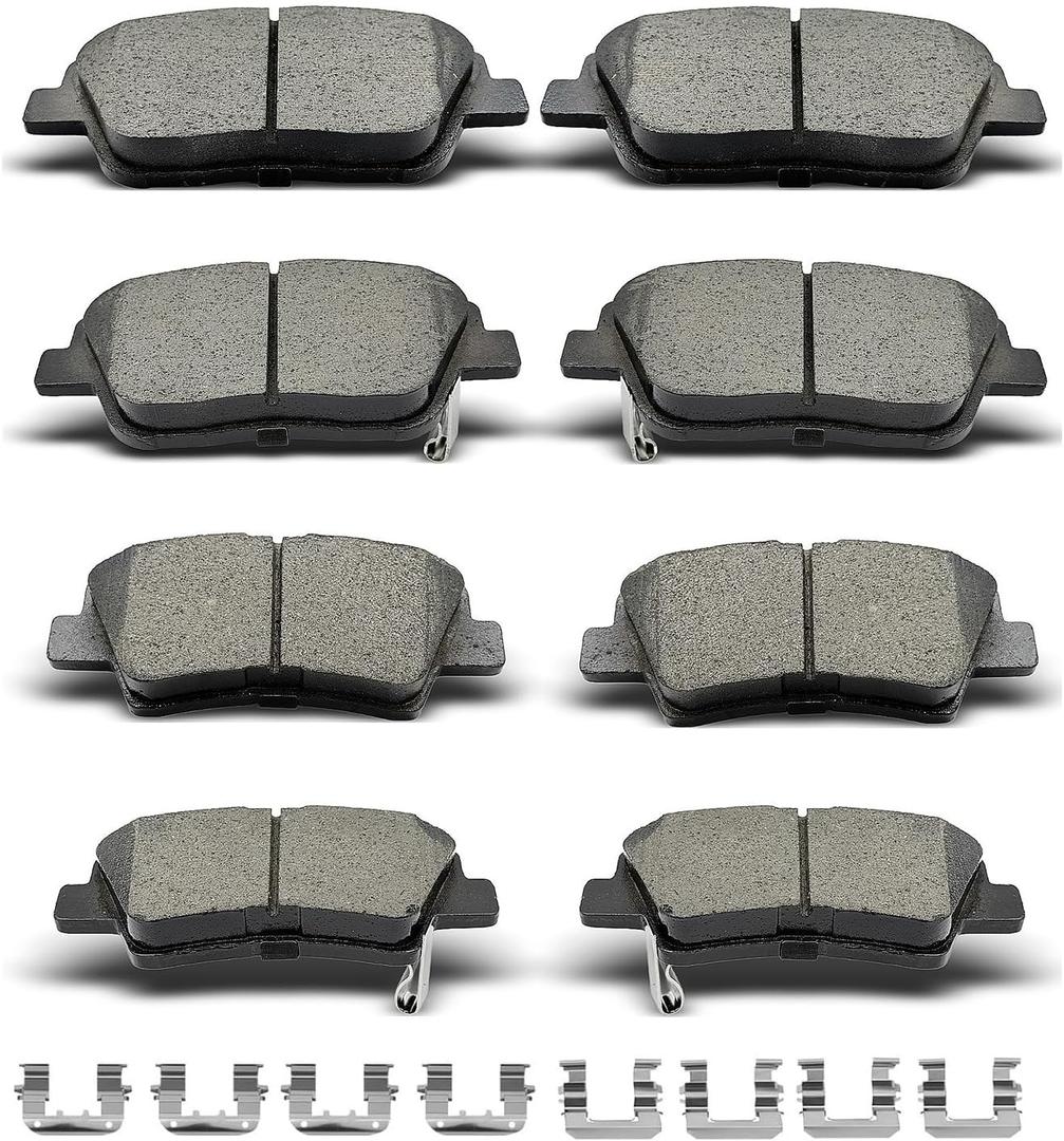 D1444 D1445 8pcs Ceramic Front Rear Brake Pads With Clips Fit For Hyundai Sonata 2011-2015,For Kia Optima 2011-2016