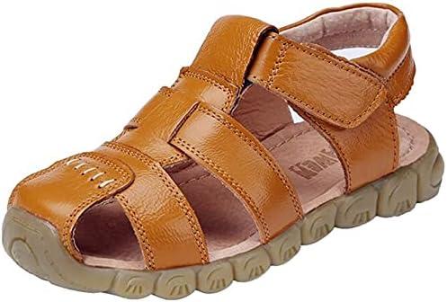 DADAWEN Boy's Girl's Leather Closed Toe Outdoor Sport Sandals (Toddler/Little Kid/Big Kid) Size 23/165