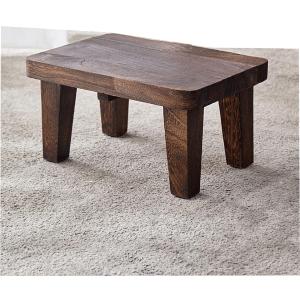 Tung wood step stool with non-slip rubber feet, small step stool for bedroom, kitchen and living room, load capacity up to 300 lbs, sturdy and durable, no assembly required