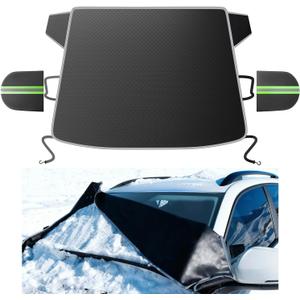 Purehorizon Snow Cover for car Windshield,[Heavy Winter Protection] Anti Snow, Ice, Frost and Water, [Military-Grade Protection] Universal Fit for All Cars, SUVs, and Trucks-Large