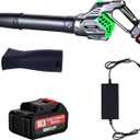 Electric Leaf Blower Cordless with Power Display Screen, Blowers for Lawn Care, 3 Speed Mode, 2.5-Hour Extended Battery Life, 180 Rotating Handheld Leaf Blower for Yard, Patio and Outdoor Use