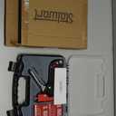 Heavy Duty Staple Gun for Wood Carpentry, DIY Crafts, or Furniture Upholstery Stapler with Staples - 3-Way Heavy Duty Stapler Gun with Carrying Case and 3 Types of Staples Included by Stalwart (Red)