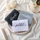 SmoothNovelty 3 Pcs Black White and Gray Fingertip Towels 100% Cotton Fall Farmhouse Bathroom Hand Towels 12 x 18 in Decorative Embroidery Blessed Thankful Grateful for Thanksgiving Gift Home Decor