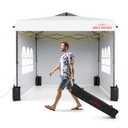 10x10 Pop Up Canopy with Sidewalls, Easy Up Canopy Tent, Heavy Duty Tents for Parties, One Person Set Up Event Tent, White
