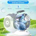 Bubble Machine - Automatic Bubbles Blower for Kids, Toddlers - 360 Oscillation & 75 Adjustment, Bubble Toys with LED Light - Gifts for Boys, Girls, Easter, Outdoor, Birthday, Party Use (White)