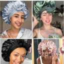 YANIBEST Adjustable Satin Bonnet for Sleeping Women Double Layer Hair Wrap Reduce Friction Prevent Frizz Natural Curly Hair