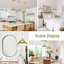 Vintage Pendant Lights Kitchen Island 2 Pack, Adjustable Pendant Light Fixtures with Green Lily Glass Lampshade, Gold Kitchen Pendant Lighting Over Island, Pendant Light for Dining Room Hallway