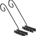 HOMIEE 2 Pack Heavy Duty Deck Hook, Metal Fence Deck Hook Rail Holds for Hanging Bird Feeders, Planters, Suet Baskets, Lanterns, Wind Chimes (A)