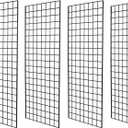 Heavy Duty Grid Wall Commercial Grade Gridwall Panels  Grid Panel for Any Retail Display Wall Grid 2' Width x 5' Height, Black (Pack of 4)