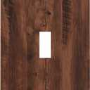 Rustic Brown Wood Grain Vintage Light Switch Cover 1 Gang Single Toggle Wall Plate Decorative Electrical Switchplate Faceplate for Bathroom Kitchen Bedroom Decor 5 * 3 In
