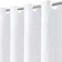 Inhousolu No Hook Waffle Weave Shower Curtain with Removable Snap in Fabric Liner Set for Bathroom, 230 GSM Heavy Duty Weighted Hem, Water Repellent Washable Bath Curtains, 60 x 72 Inch, White