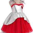 IBTOM CASTLE Baby Girl 1st Halloween Dress Birthday Cake Smash Layered Tulle Princess Tutu Cosplay Spider Web Costume (12-18 Months, Sliver)