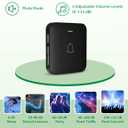 AVANTEK Wireless Door Bell, Mini CB-11 Waterproof Doorbell Chime Operating at 1000 Feet with 52 Melodies, 5 Volume Levels & LED Flash