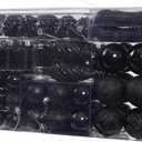 Sattiyrch 76ct Christmas Tree Ornaments Set, Black Shatterproof Christmas Balls Decorations, Xmas Decorative Hanging Ornaments(Black)