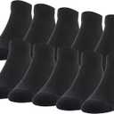 Gildan Men's Active Cotton Low Cut Socks (10-Pairs) (Black)