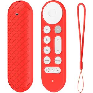 LEFXMOPHY Cover for Google TV Streamer 4K 2024 Voice Remote Red Silicone Case Protective Skin (1 Pack)