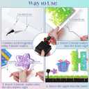 25 Pcs Extra Large 19.7 Inch Happy Birthday Yard Signs with Solar LED Light Glitter Pastel Rainbow Birthday Lawn Signs with Metal Stakes Waterproof Outdoor Decorations for Garden Party