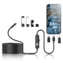 Endoscope Camera with Light,1920P HD Borescope Tools with 8 Adjustable LED Lights, Endoscope with Semi-Rigid Snake Camera, IP67 Waterproof Inspection Borescope for iOS and Android-16.4ft Single Lens (16.4ft)