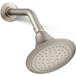 KOHLER 10282-AK-BN Fort Single-function showerhead, 2.5 GPM, Corrosion Resistant Finish, Vibrant Brushed Nickel