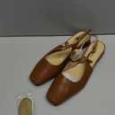 C.Paravano Slingback Flats | Slingback Sandals for Women | Sandals Flats | Adjustable Ankle Strap Shoes (9.5, New Brown)