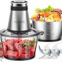 KOIOS Food Processor, 500W Electric Food Chopper with 2 Bowls (8 Cup+8 Cup) & 2 Bi-Level Blades&, Small Electric Grinder Meat Processor for Nuts, Meat, Onion, Garlic, Baby Food, Black