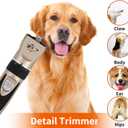 Aovdy Dog Clippers Grooming Kit, Low Noise with Rechargeable, Pet Shaver Cordless Electric Quiet Hair Thick Coats Clippers Trimmers Set for Dogs Cats Rabbit Pets (Gold)