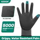 Kebada W1 Work Gloves for Men and Women, PU Coated Safety Gloves with Grip, Touchscreen, Ideal for Warehouse Package Handling, Construction, Gardening, 12 Pairs Gray, Small