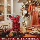 Valentines Day Decorations Valentine's Day Table Centerpieces Buffalo Check Plaid Artificial Tree Decor with Pine Cone Berry Gifts for Festival Winter Party Indoor Home Office Decor(Red)