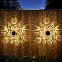 Outdoor Fence Lights Solar Powered, 4 Pack Solar Wall Deck Step Lights Outdoor Waterproof IP65, Hummingbird Sunflower Themed Garden Decorations Decorative for Outside Front Door, Yard, Porch, Deck