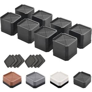EclatBain Bed Risers Furniture Risers Heavy-Duty Rectangular Adjustable Block 8 Pack Lift to 3 inches and 4.3 inches Desk, Sofa, Chair Legs, Refrigerator, Washing Machine Support up to 4000 pounds