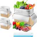 2 Pack Reusable Insulated Shipping Boxes with Foil Liners, Thermal Cooler Cartons for Cold Pack Shipping, Hot & Frozen Food Delivery, 12"x6.9"x8.1"