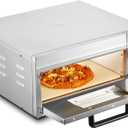 VEVOR Commercial Pizza Oven Countertop, 16" Single Deck Layer, Stainless Steel Electric Pizza Oven with Stone and Handle, Multipurpose Indoor Pizza Maker for Restaurant Home Pretzels Baked