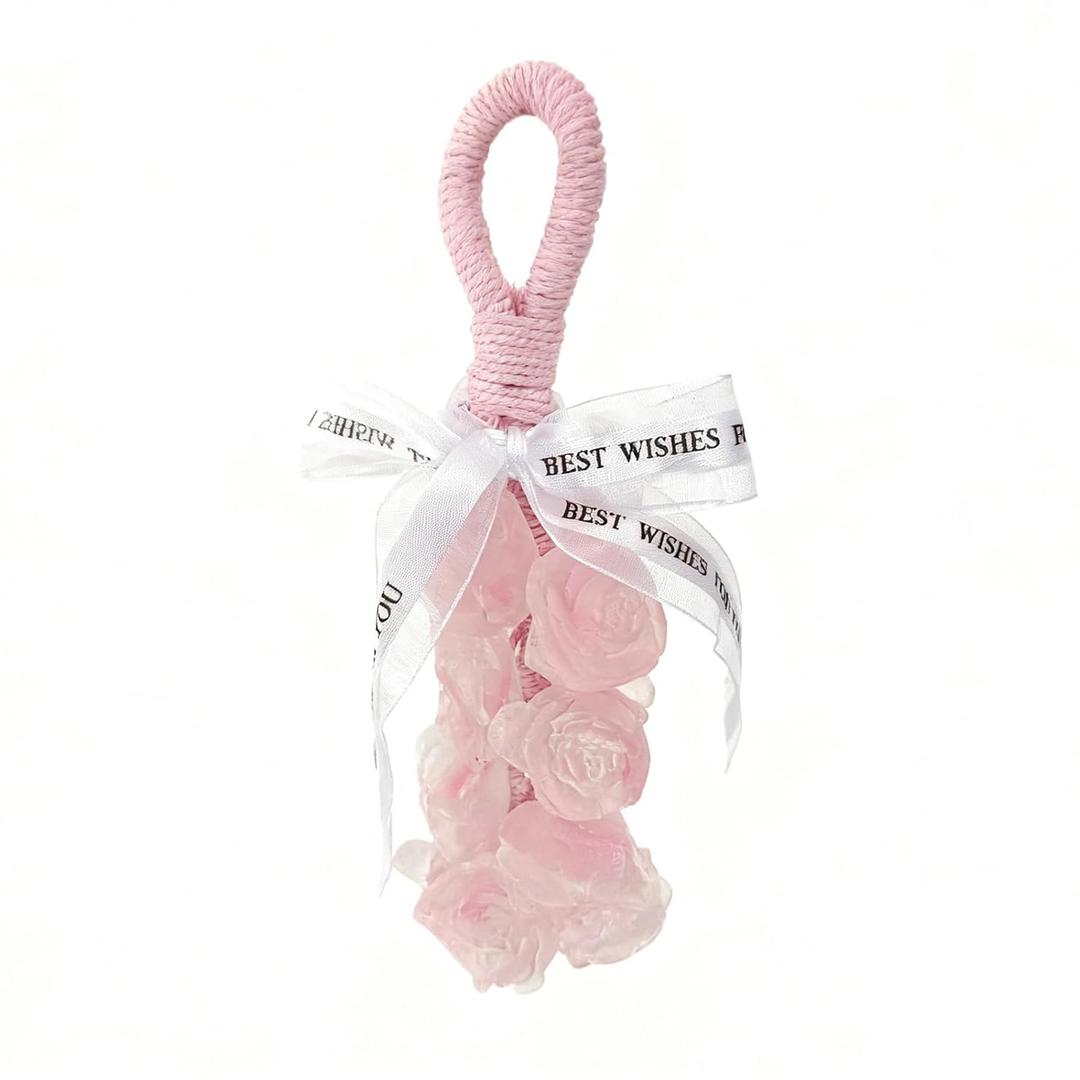 Handcrafted Transparent Rose Soap on a Rope - Crystal Rose Cluster for Hand and Body, Natural Cold Process Artisan Soaps, Gift Choice for Christmas and Valentine