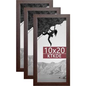 3 x KTKDE 10x20 Picture Frame WoodGrain 3 Pack,Poster Frame with Polished Plexiglass, Studio Gallery Wall Hanging Posters & Best gift