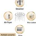 2025 New Air Fryer Grill Skewer Rack, Stainless Steel BBQ Kabob Set, 30 Vertical Meat Skewers with Round Hanging (1)