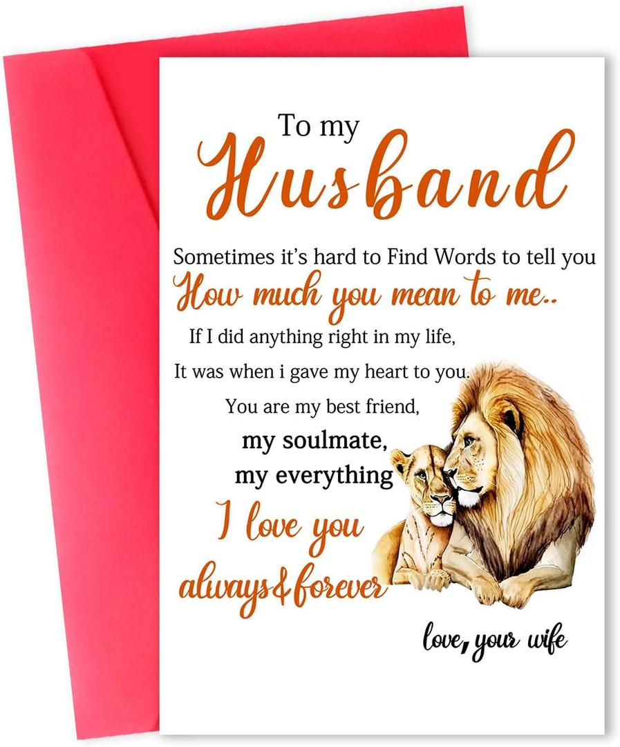 10 x Romantic Birthday Gift for Husband, Unique Sweet Birthday Card from Wife, Thank You Husband Birthday Card, Happy Birthday To My Husband