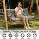 Porch Swing Cushions, Outdoor Swing Replacement Cushions 3 Seater with Backrest, Waterproof Bench Cushion with Ties, for Patio, Porch, Garden ,Backyard,  60x 40 inches (Silver Gray)