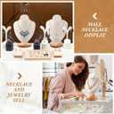 RattanView 7 Pcs Jewelry Display Set for Vendors Velvet Necklace Bust Display Stand Earring Ring Organizer for Craft Shows, Trunk Shows(Beige)