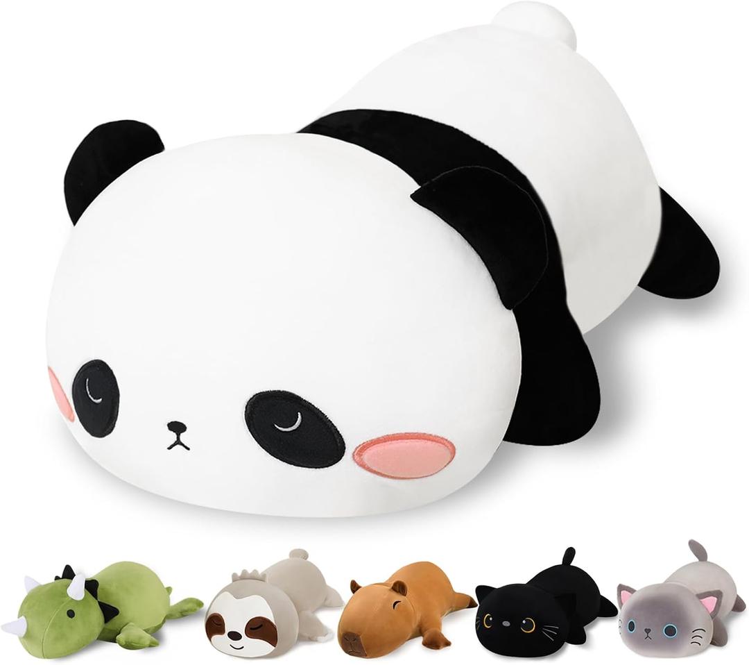 Finebee Weighted Panda Stuffed Animals, Cute Weighted Panda Plush, Soft Stuffed Weighted Plushie Pillow Gifts for Kids & Adults (23.6" 3.1Lbs), Large