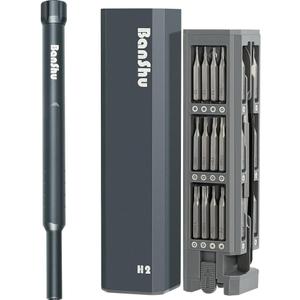 Banshu 46 in 1 Small Precision Screwdriver Set, Magnetic Mini Screwdriver Set with Phillips, Pentalobe, Torx Star Bits for Glasses, Watch, iPhone, Macbook, Laptop, Computer, PC, PS5, Jewelers, Toys