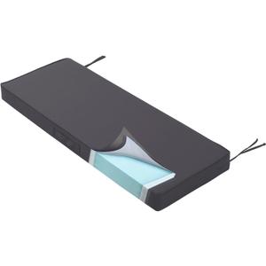 Outdoor Bench Cushion 4 inches Memory Foam Waterproof Patio Furniture Bench Cushion Porch Swing Cushion with Handle and Adjustable Strap, 48 x 18 Inch Dark Gray